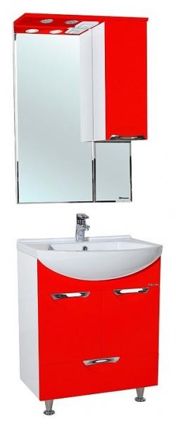 Мебель для ванной Bellezza Альфа 55 с нижним ящиком красная